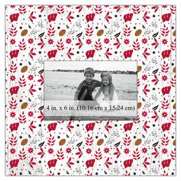 Fan Creations - Wisconsin Badgers 10'' x 10'' Floral Pattern Frame - Multicolor