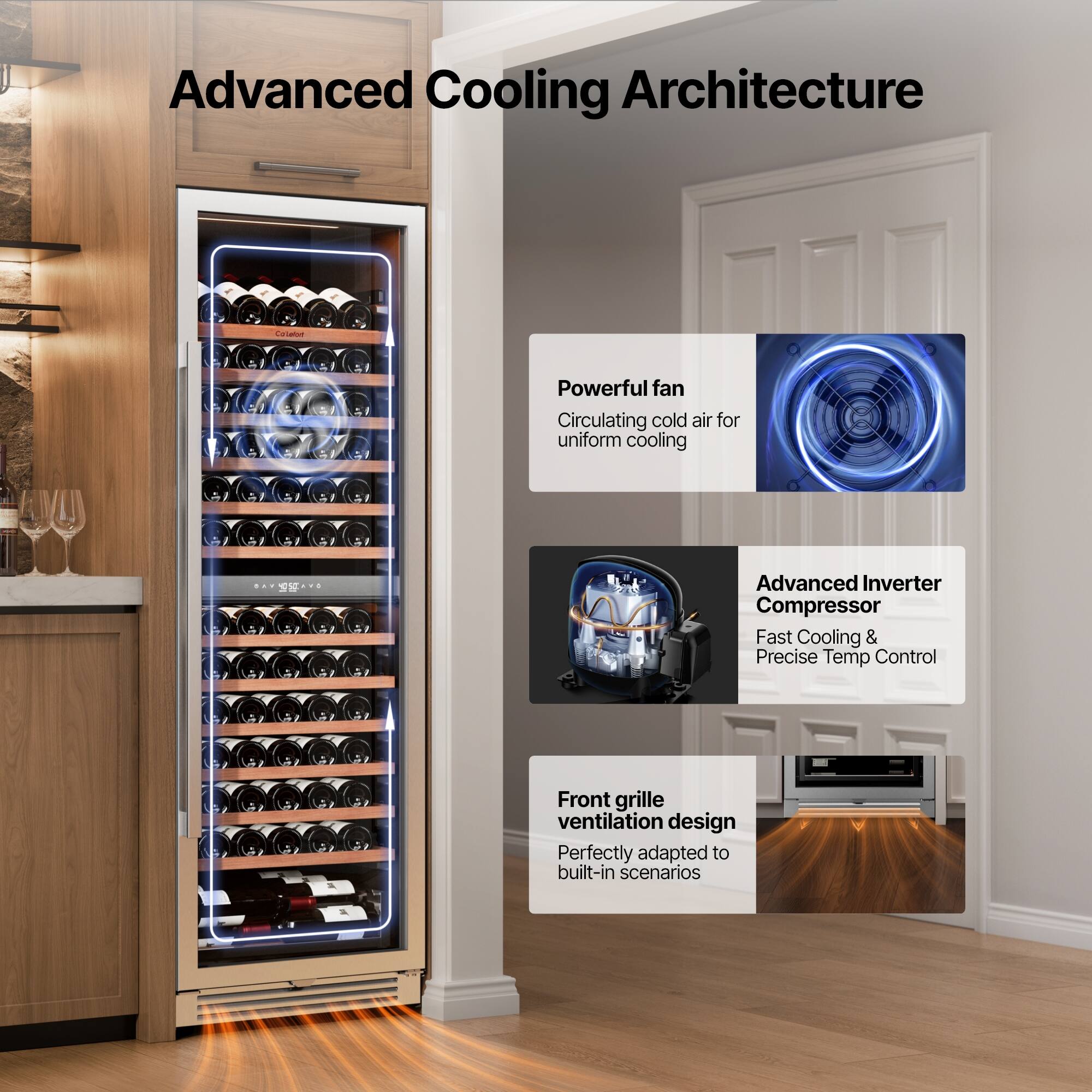 Ca'Lefort 24inch 155 Bottle Dual Zone Wine Cooler | Freestanding