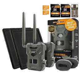 Spypoint - FLEX-M Trail Camera and SPLB 10 Solar Panel Bundle with Accessories