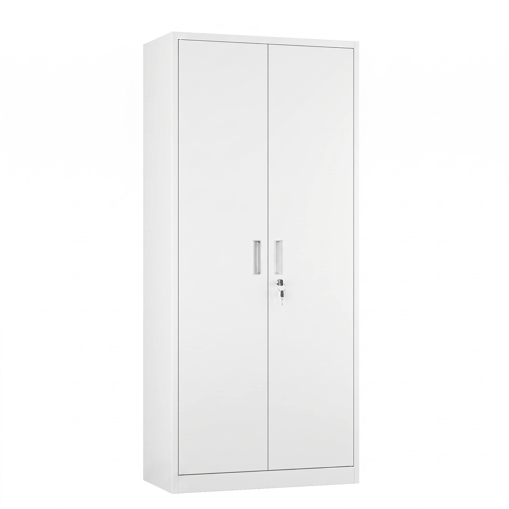 Alt View 1. Boyel Living - Steel Storage Cabinet with Locking Doors and Adjustable Shelves, 31.5 in. W x 70.9 in. H - White.