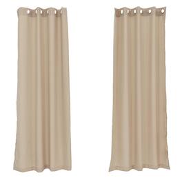 Sunnydaze - Simple Outdoor Curtain Panel - 52 in x 84 in - Set of 2 - Beige