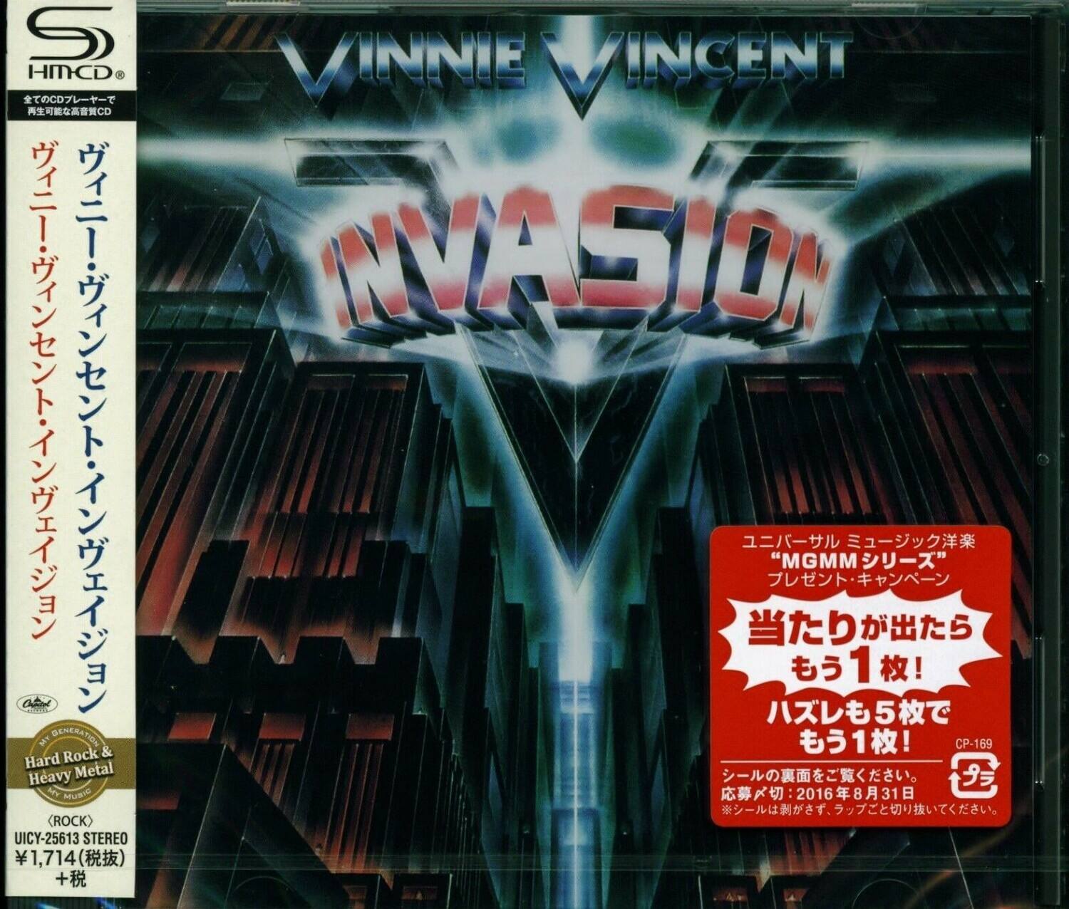 VINNIE VINCENT  
INVASION  

Hard Rock & Heavy Metal  

(Rock)  
UCY-25613 STEREO  
¥1,714 (+ tax)  

MGMM  
CP-169  
2016831