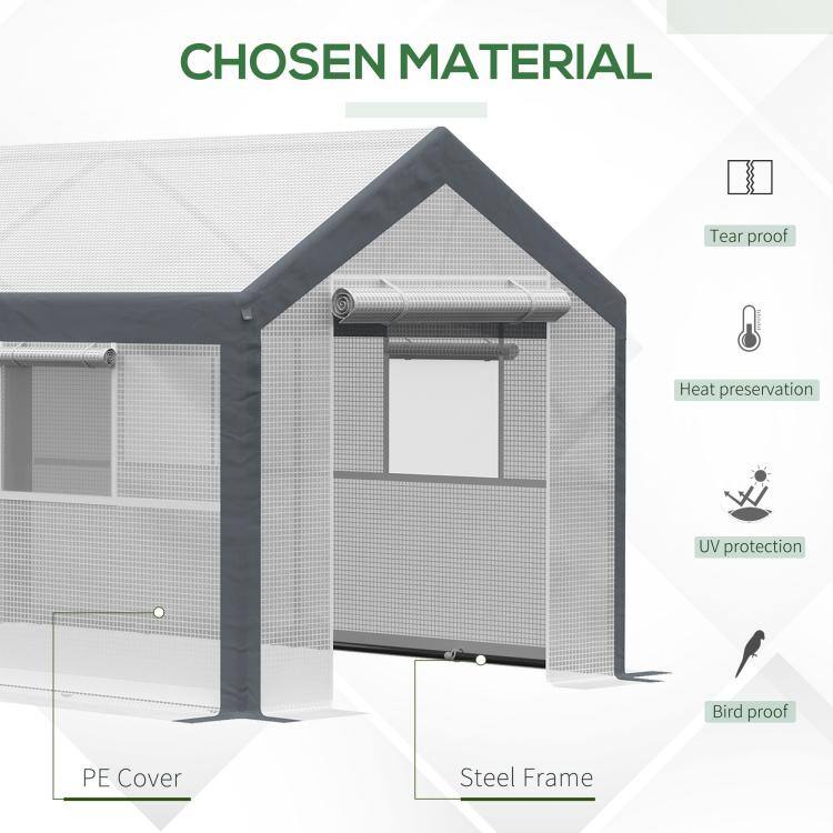 CHOSEN MATERIAL

- Tear proof
- Heat preservation
- UV protection
- Bird proof
- PE Cover
- Steel Frame