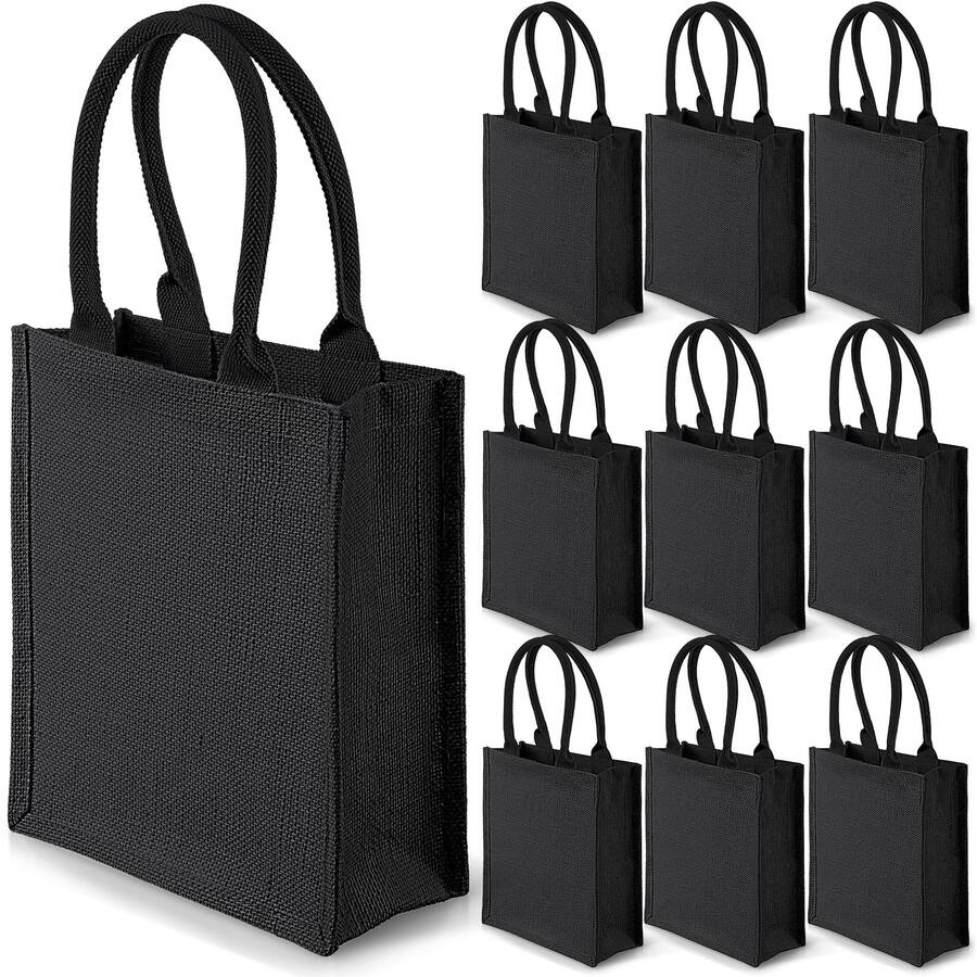 Paradigms Interiors 10 Burlap Tote Bags Gift With Reusable Beach ...