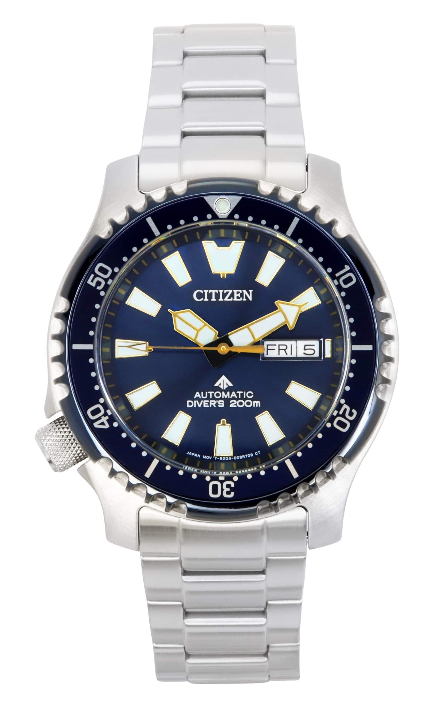 Citizen - Promaster Stainless Steel Dial Automatic Diver's NY0166-60L 200M Men's Watch - Blue