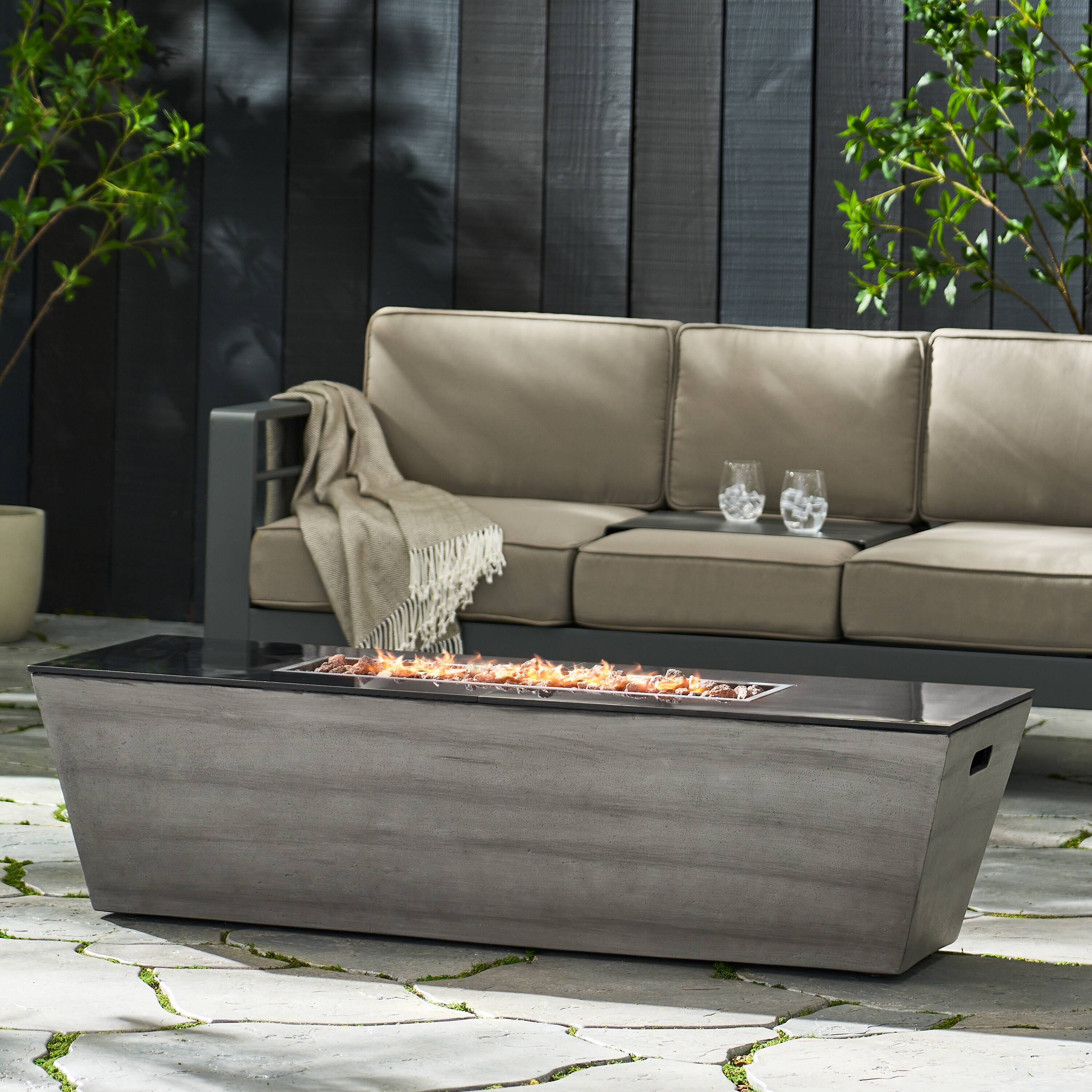 Alt View 1. Siljoy - 56" RECTANGLE MGO FIRE PIT - 50 000 BTU.