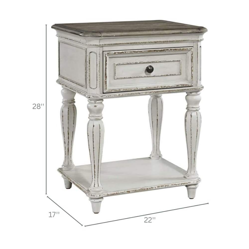 Starlight Canyon Home - Antique Nightstand with Drawer and Bottom Shelf - White price history on PriceWatchPro