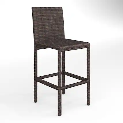 Front. Martha Stewart - Bedford 2PK Outdoor Rattan Wicker Bar Stools - Brown.