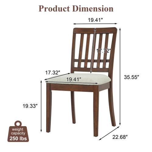 Product Dimension: 19.41" x 17.72" x 17.32" x 19.41" x 35.55" x 19.33"  
Weight Capacity: 250 lbs  
Seat Depth: 22.68"