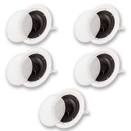 Acoustic Audio by Goldwood - HTI6c in Ceiling 6.5" Home Theater 5 Piece Speaker Set 2 Way HTI6c-5S - Paintable White