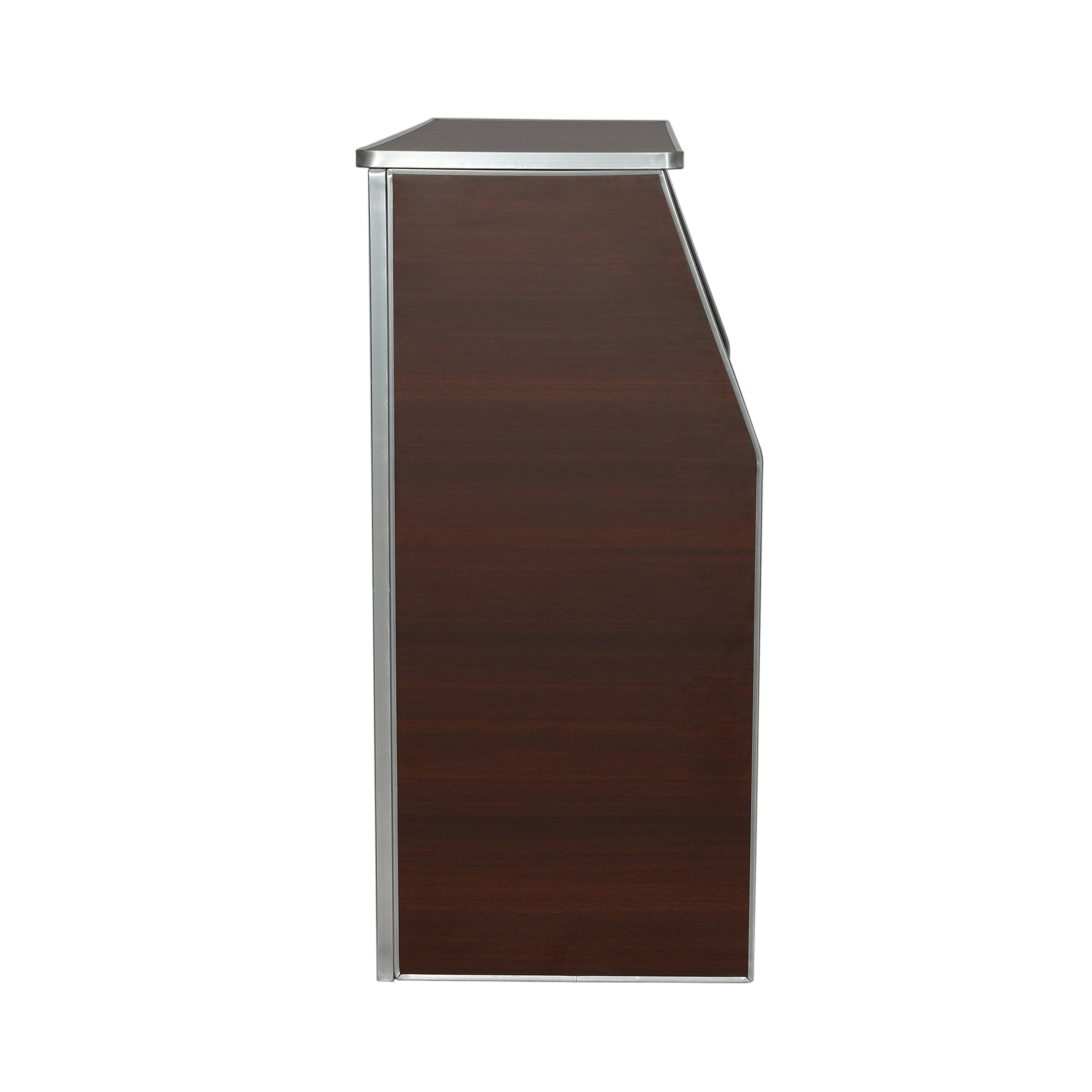 Left. Flash Furniture - Amara 4' Walnut Woodgrain Laminate Foldable Bar - Portable Event Bar - Brown.