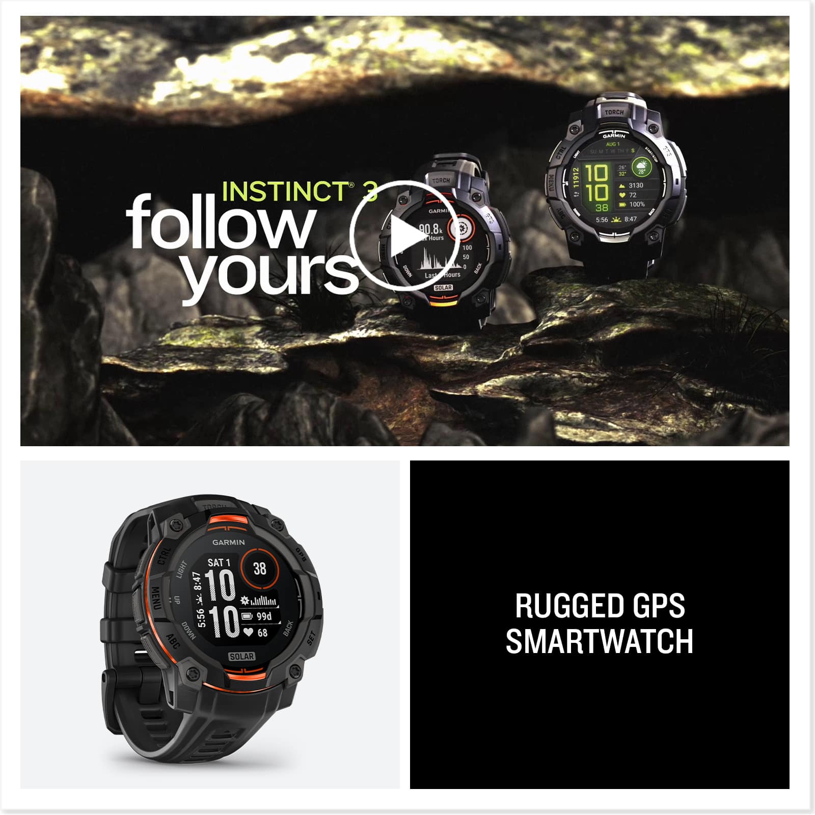Instinct 2 Follow Your Instinct 100 - 100% Solar GPS Smartwatch.