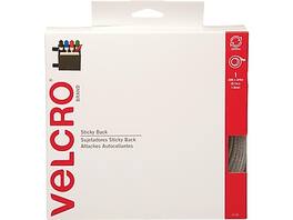 Velcro - 0.75"W x 360"L Sticky Back Hook & Loop Fastener, Roll - White