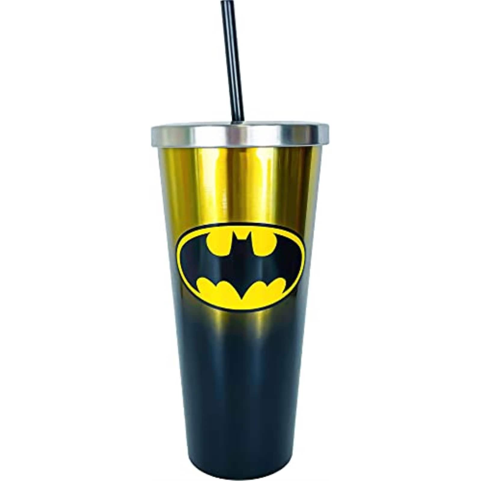 Spoontiques - DC Comics Batman Logo Double Wall Insulated Stainless Steel Tumbler Travel Cup with Straw 24 ounce - Multicolor price history on PriceWatchPro