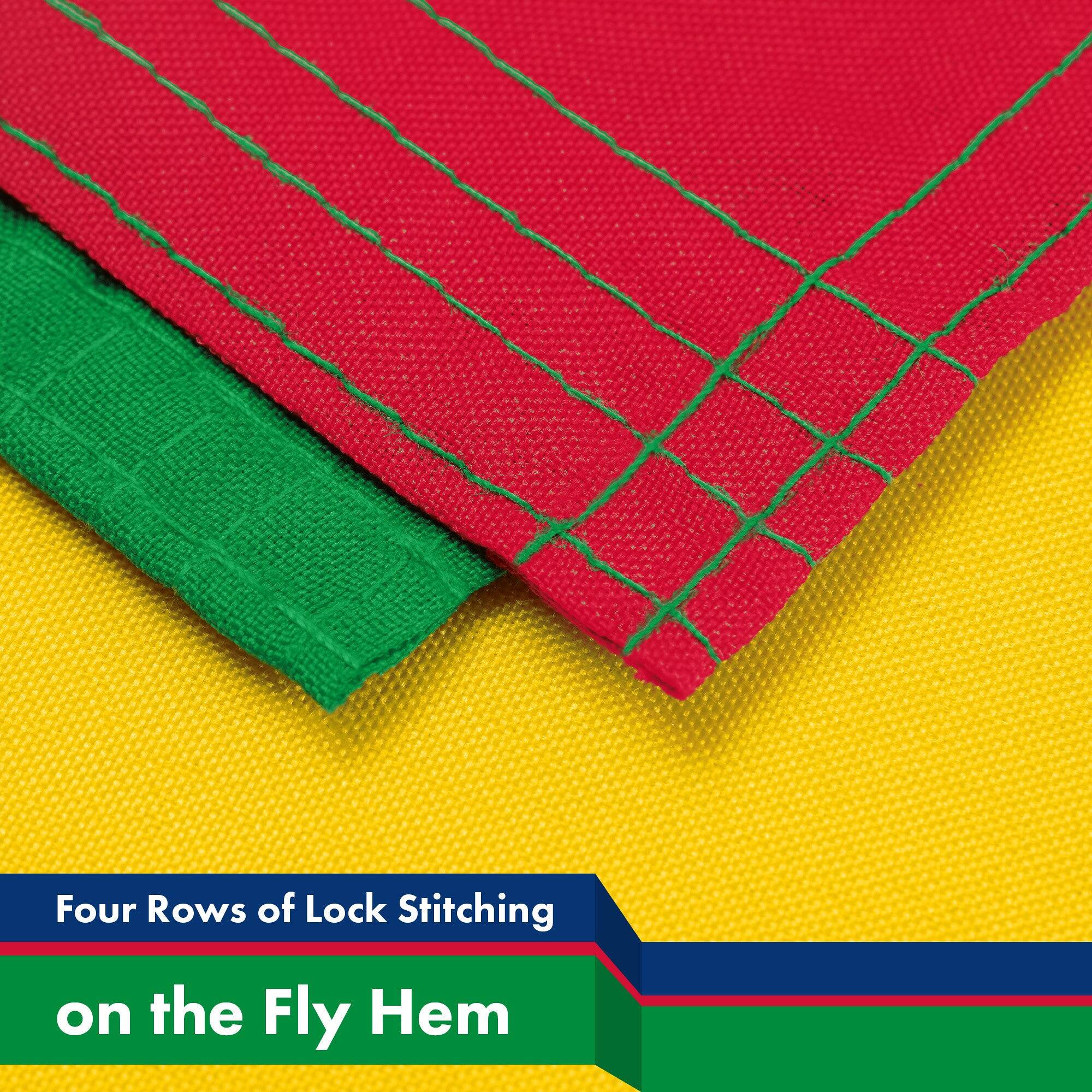 Four Rows of Lock Stitching on the Fly Hem