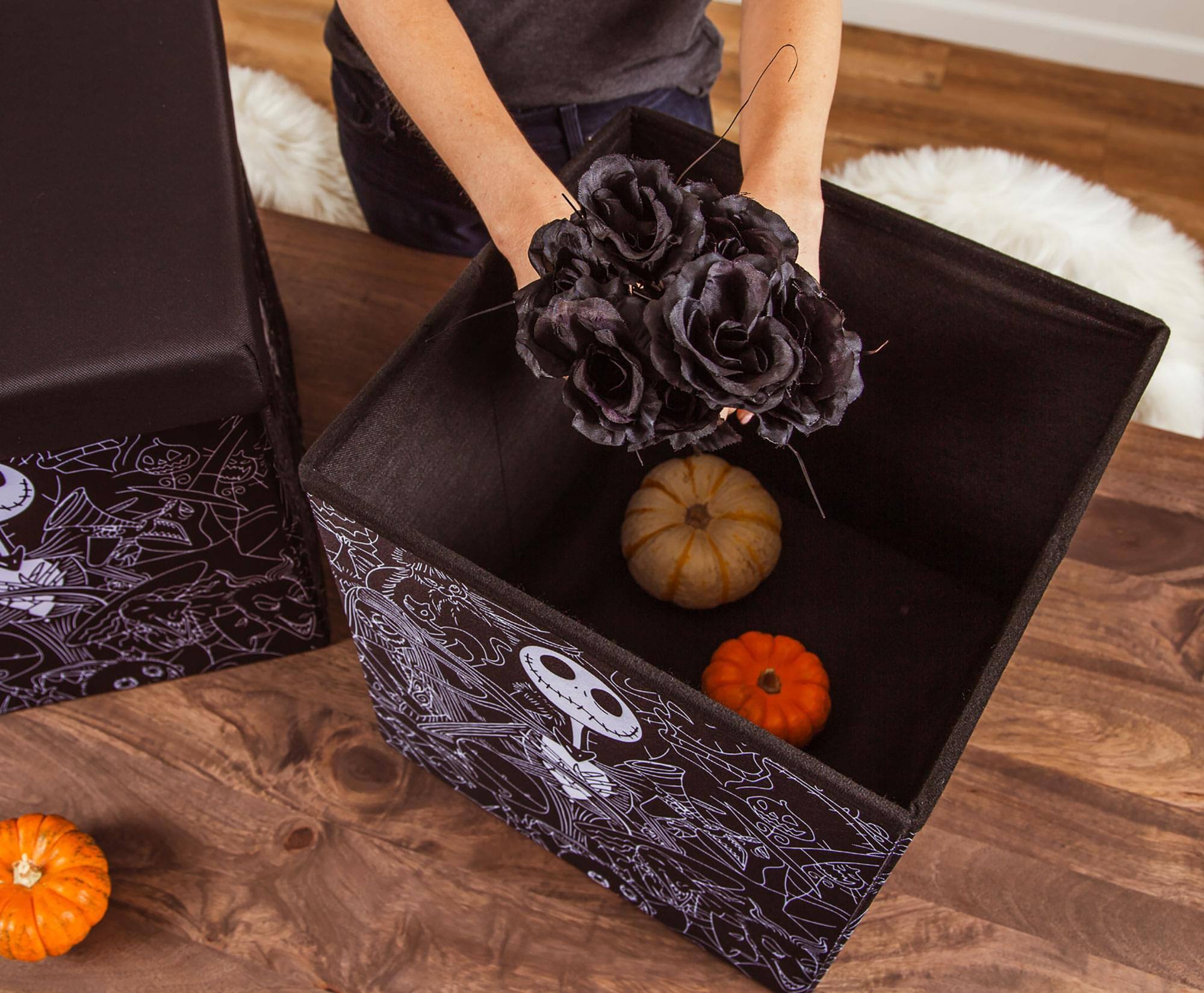 Alt View 3. Disney - Disney The Nightmare Before Christmas Jack Skellington Storage Bins | Set of 2 - Black.