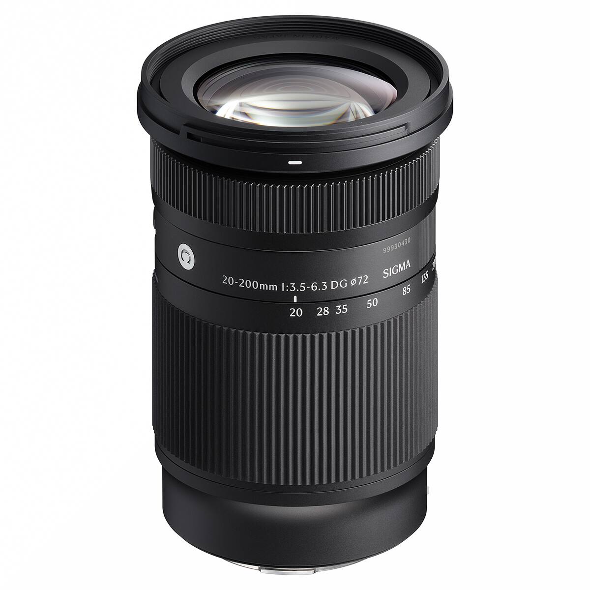 JAPAN NI MADE  
99930430  
20-200mm 1:3.5-6.3 DG 72  
SIGMA  
20 28 35 50