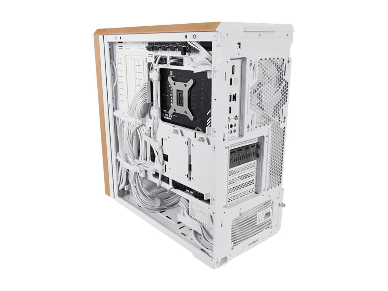 Alt View 10. Lian Li - Lian Li LANCOOL 217 Walnut Wood Mid-Tower Case, 5 PWM Fans, White (LAN217W) - White.