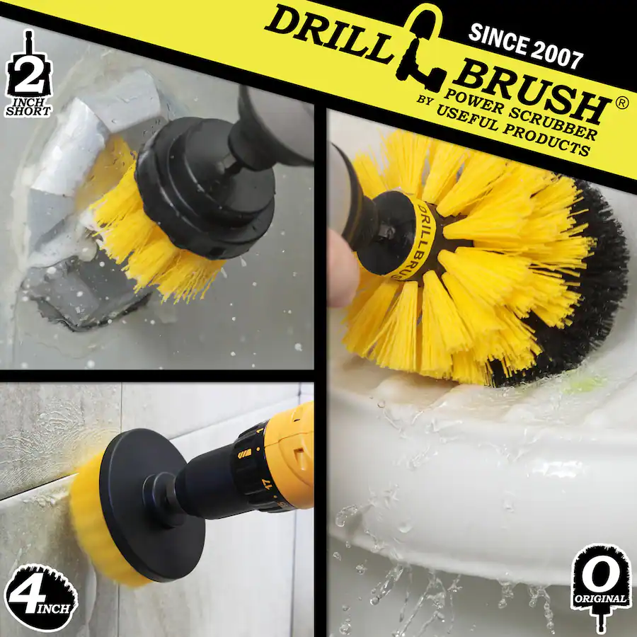 Pc Block Drain Drillbrush 3 PC Grout Drill Brush Set Bathroom Surfaces Tub, Shower ...