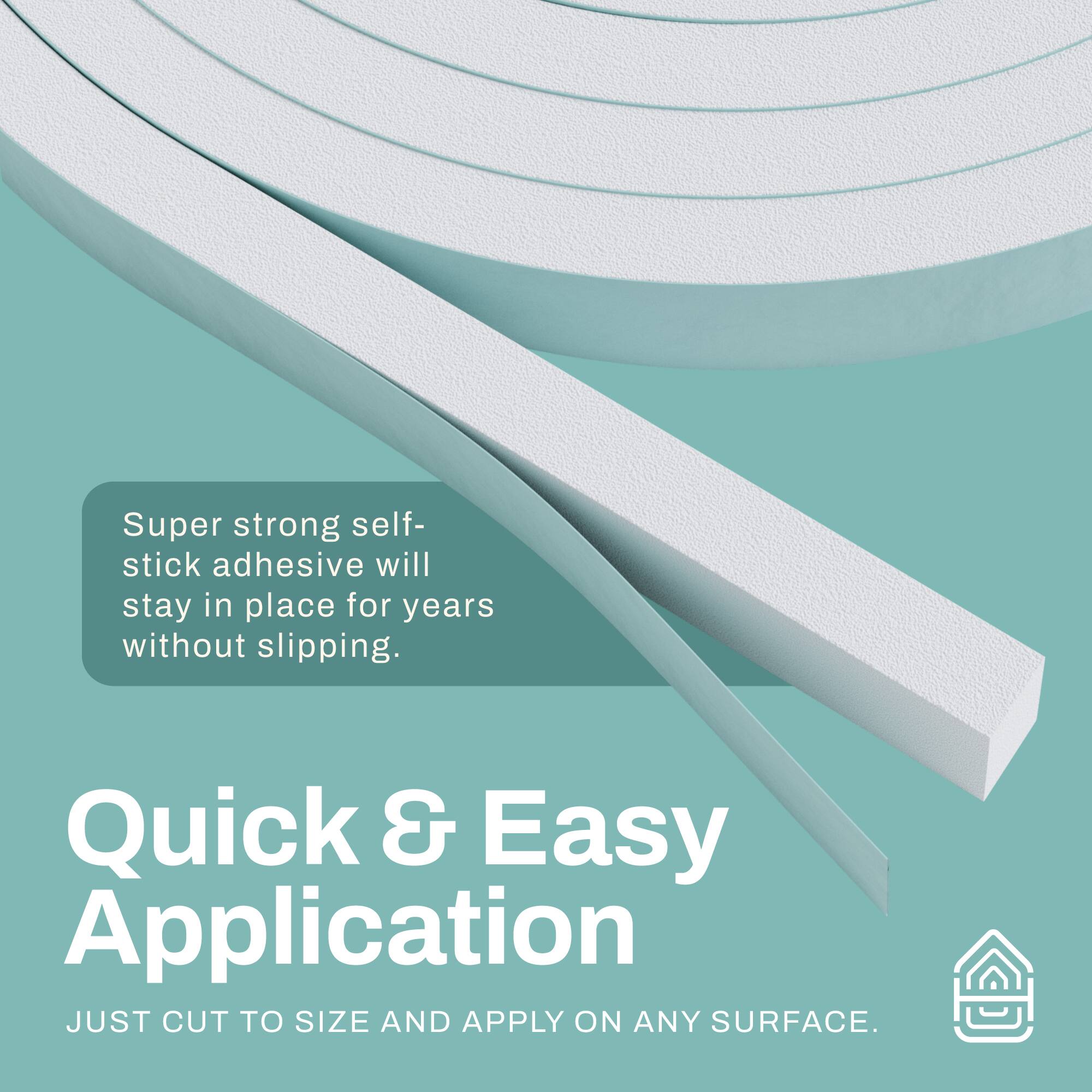 Super strong self-stick adhesive will stay in place for years without slipping. Quick & Easy Application: JUST CUT TO SIZE AND APPLY ON ANY SURFACE.