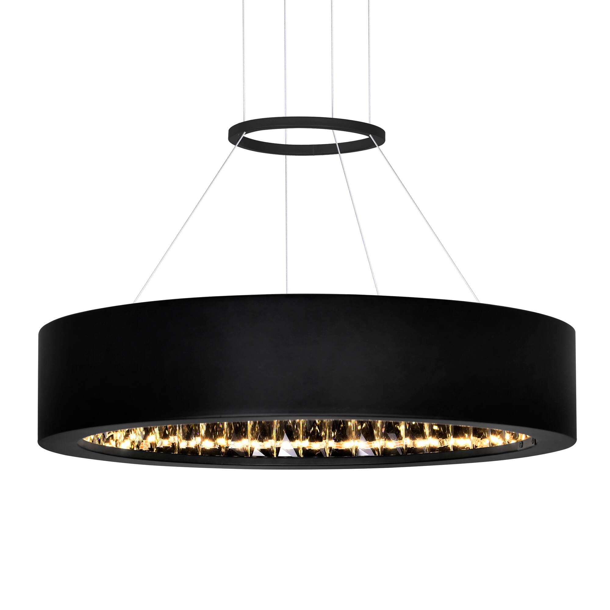 Angle. CWI Lighting - Rosalina LED Chandelier With Matte Black Finish - Matte Black.