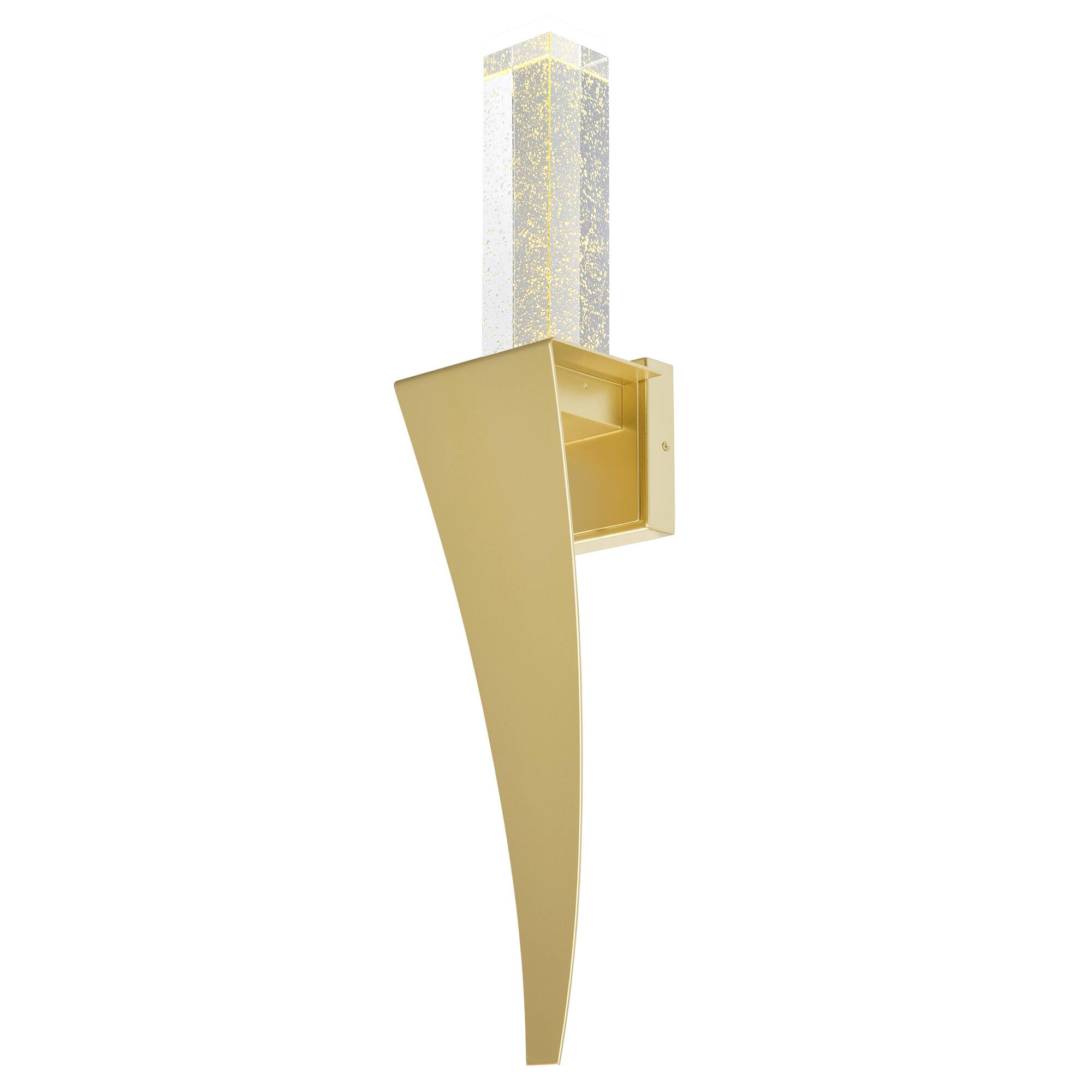 Angle. CWI Lighting - Catania Integrated LED Satin Gold Wall Light - Satin Gold.