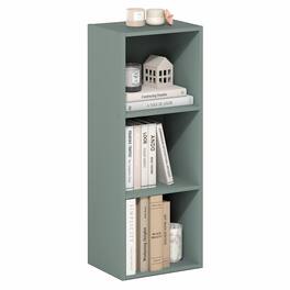 Furinno - LUDER Book Shelf, 3-Cube Bookshelf, Bookcase, 9.3" x 12" x 31.5", for Living Room, Bedroom, Home Office - Sage Green