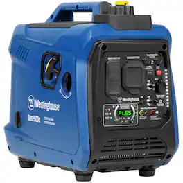 Westinghouse - 2,800-Watt Gas Powered Portable Inverter Generator with Recoil Start, LED Data Center, Quiet Technology - Blue