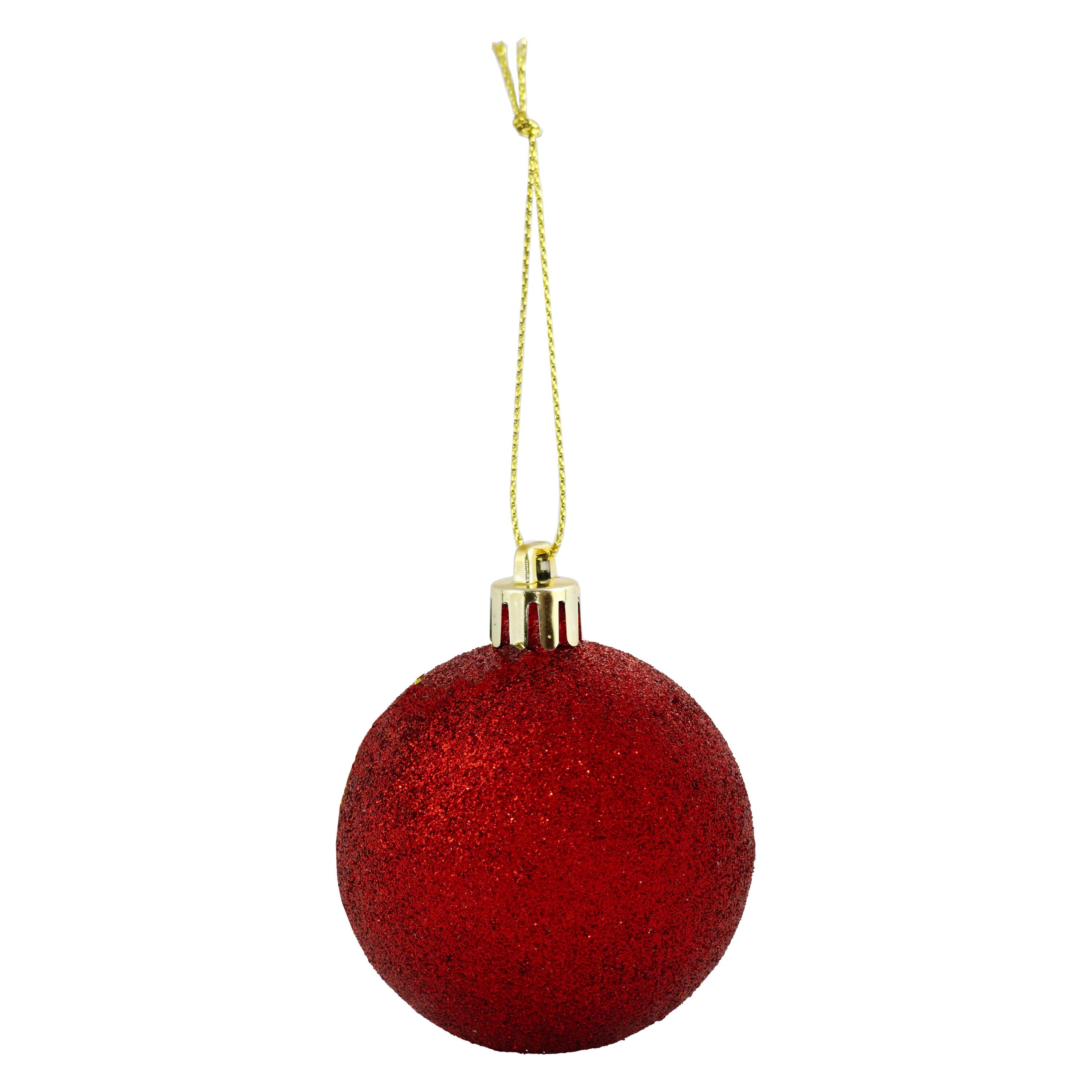 Alt View 7. Sunnydaze - Merry Medley 24-Piece Christmas Ornament Balls - 60mm - Red/Green.