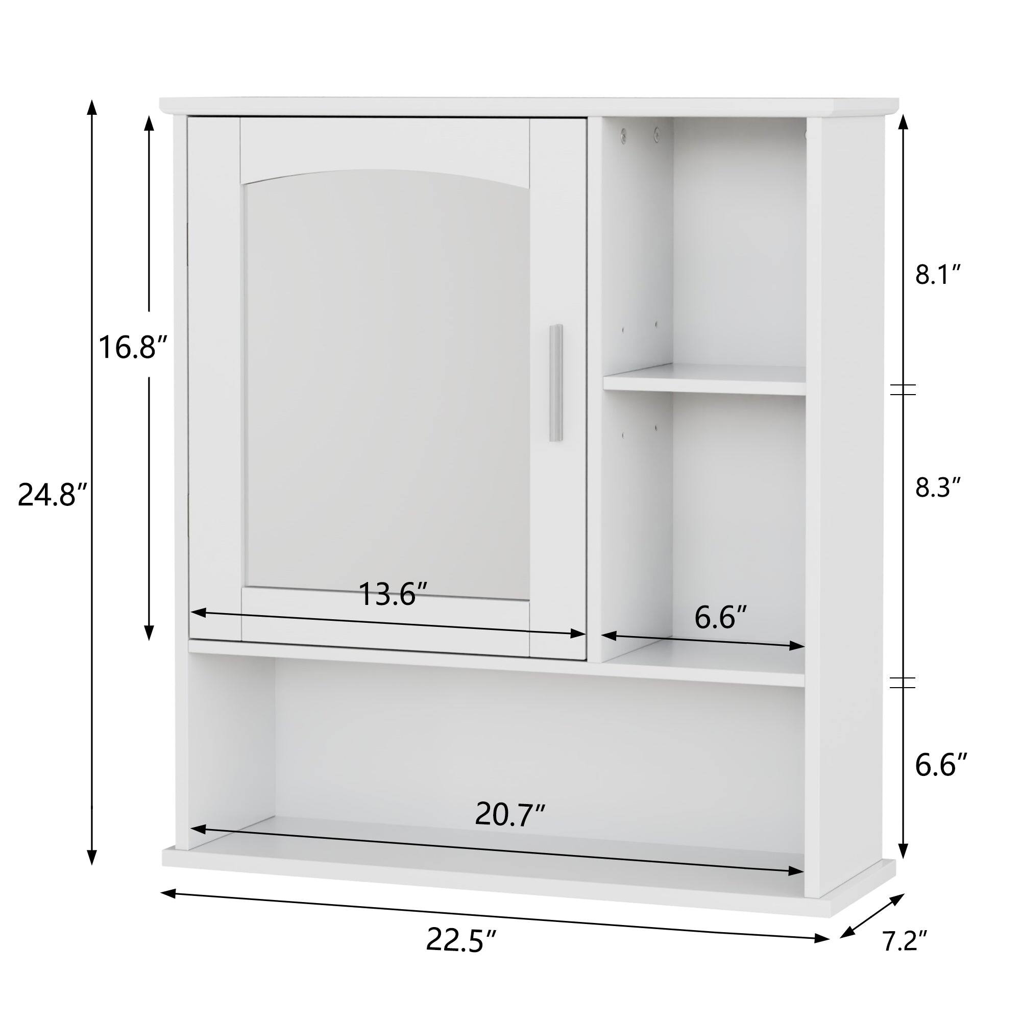 8.1"  
16.8"  
24.8"  
8.3"  
13.6"  
6.6"  
20.7"  
6.6"  
22.5"  
7.2"