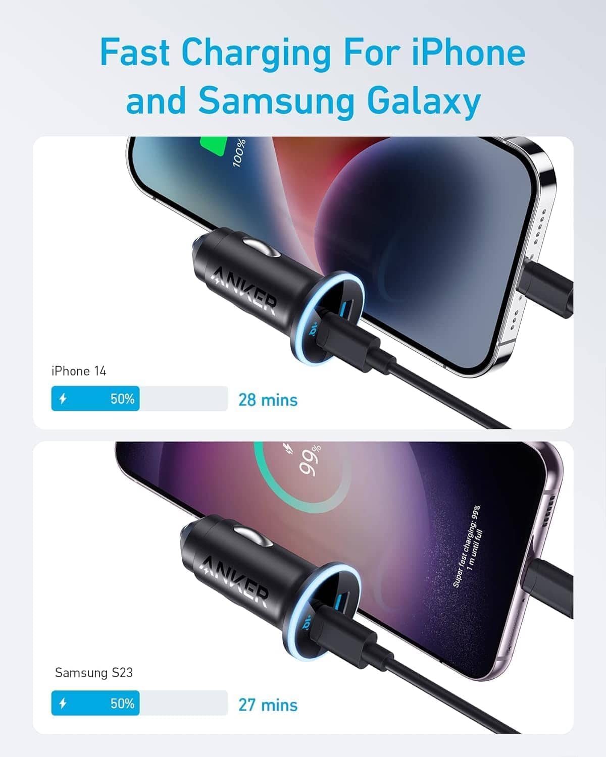 anker cigarette charger Car Charger, Anker 52.5W USB C Car Charger for iPhone 16/16 Pro/16 Pro Max/16 Plus/15/14/13/12/11, Galaxy S23/22/21, iPad Pro, Pixel, and More