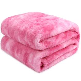 NICHOLAS KLEIN - Fleece Throw Blanket Cozy Soft Lightweight Blankets Warm Plush Fall And Throws Couch Sofa Bed Camping Trave - Pink Tie Dye Blanket Size 40" x 50"(100 x 130 cm)