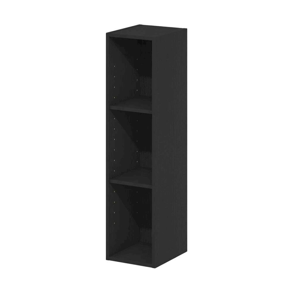 Front. FurniFact - Wooden bookcase in sleek black finish with durable design and versatile storage - Blackwood.