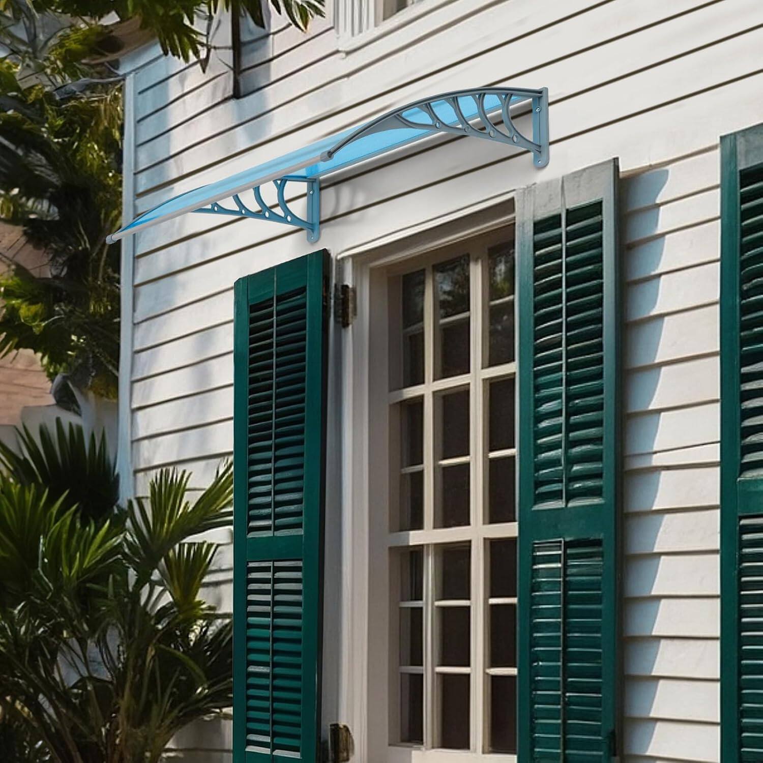 Alt View 2. Winado - Window Awning Door Canopy Exterior, 40" x 40" Awnings for Doors Polycarbonate Cover Patio Door Awning Rain Snow Sunlight.