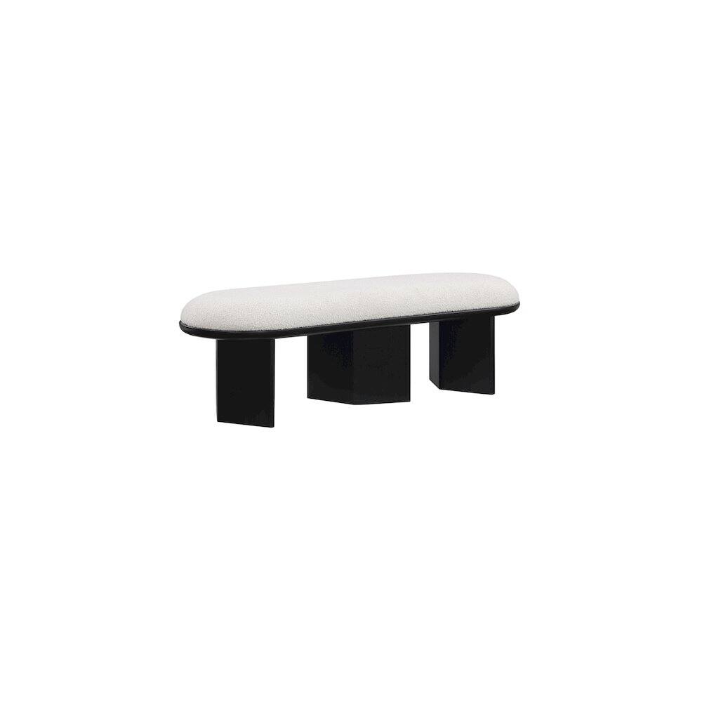 Alt View 2. Meridian Furniture - Wilshire Cream Boucle Fabric Bench - Beige.