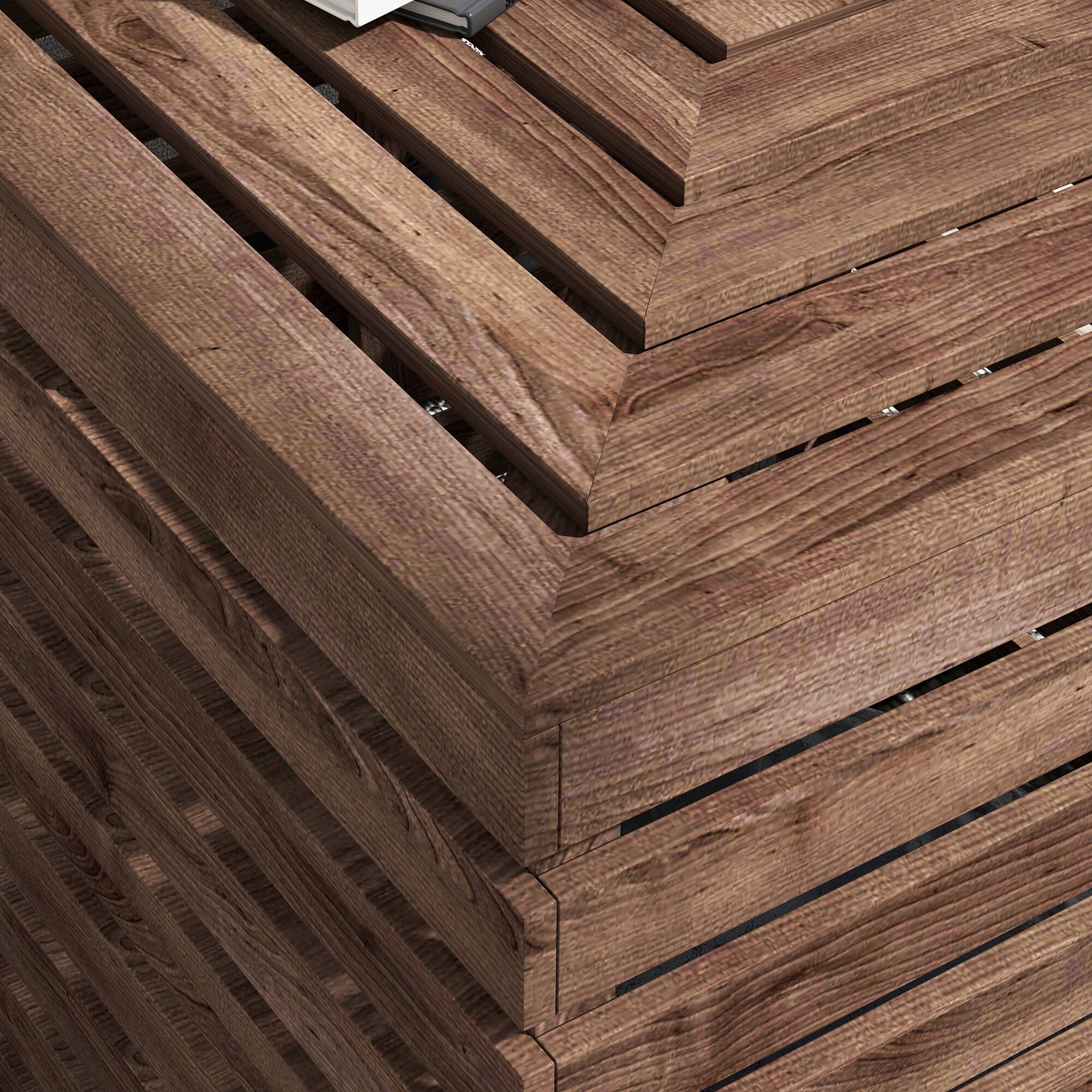 Alt View 8. Outsunny - Outdoor Umbrella Base Storage Box - Brown.