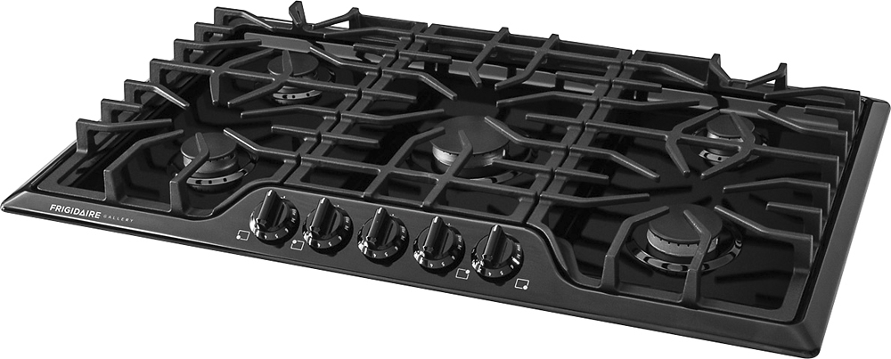Left View: Frigidaire - Gallery 36" Built-In Gas Cooktop - Black