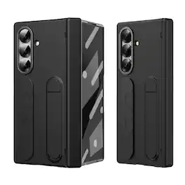 Dteck - Full Body Case for Samsung Galaxy Z Fold7,Shockproof Slim Stand Cover with Hinge Protection,Built-in Screen Protector - Black