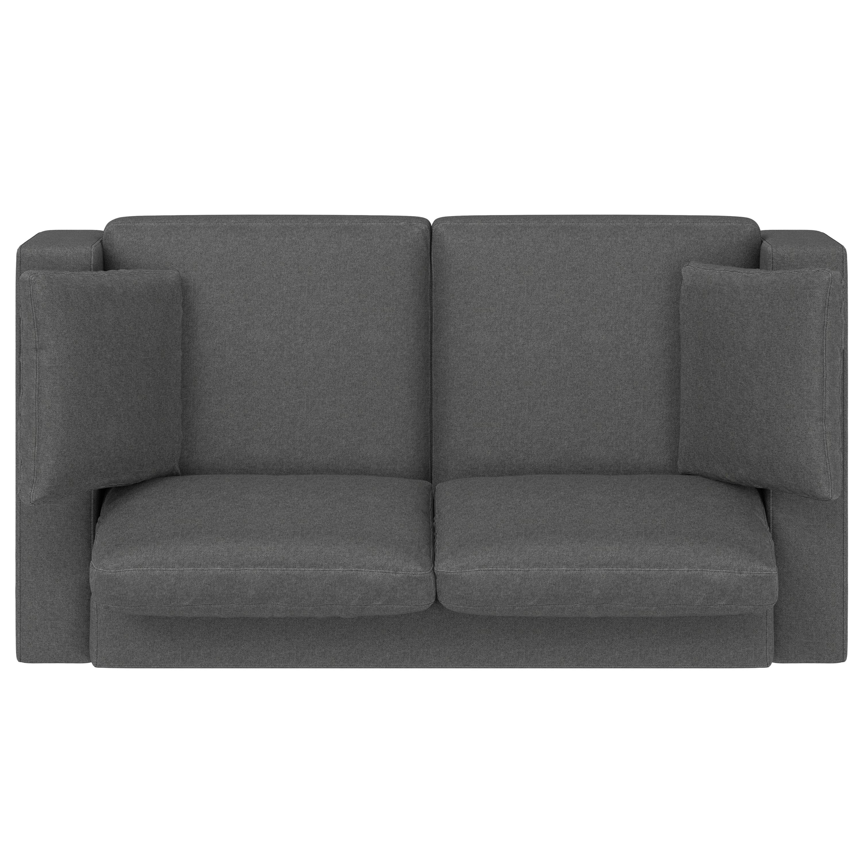 Alt View 1. Simpli Home - Charlie 78-inch Sofa in Tightly Woven Performance Fabric - Pebble Grey.