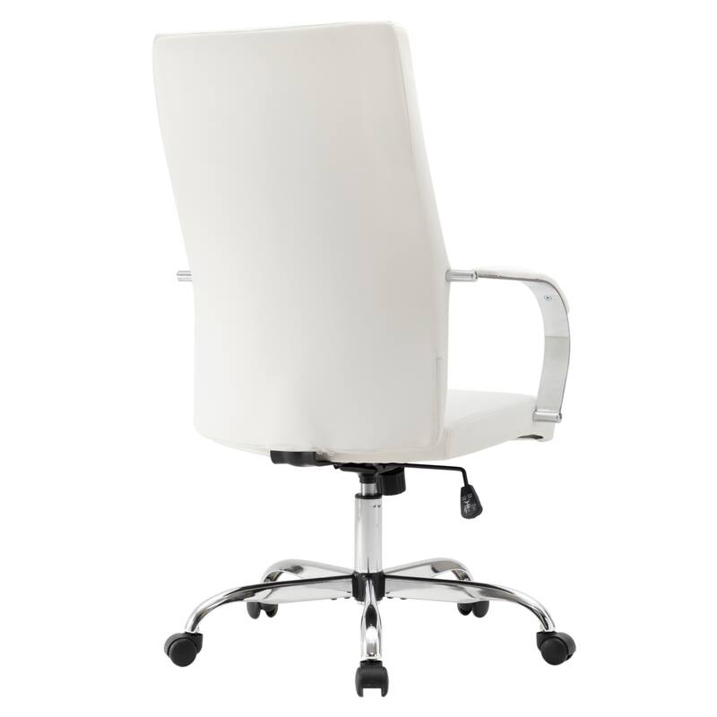 Alt View 5. LeisureMod - Set of 4 Sonora Modern High-Back Leather Computer Office Chair with Adjustable Height and Swivel for Home Office - White.