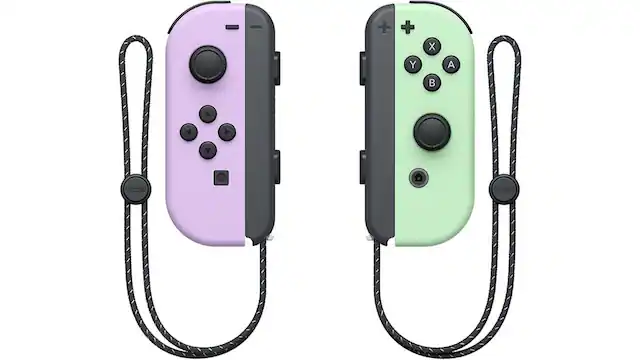 Front. Nintendo - Nintendo Switch Joy-Con Complete Set Left/Right Pastel Purple & Pastel Green Manufacturer Refurbished - Multicolored.