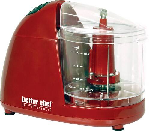 Front Standard. Better Chef - 1-1/2-Cup Compact Chopper - Red.