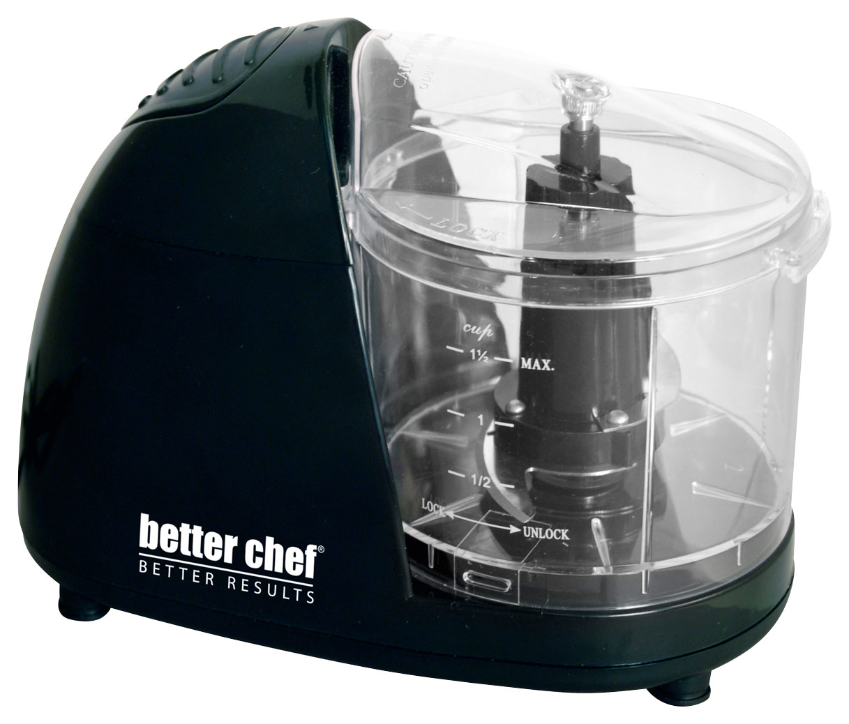 Angle View: Better Chef - 1-1/2-Cup Compact Chopper - Black