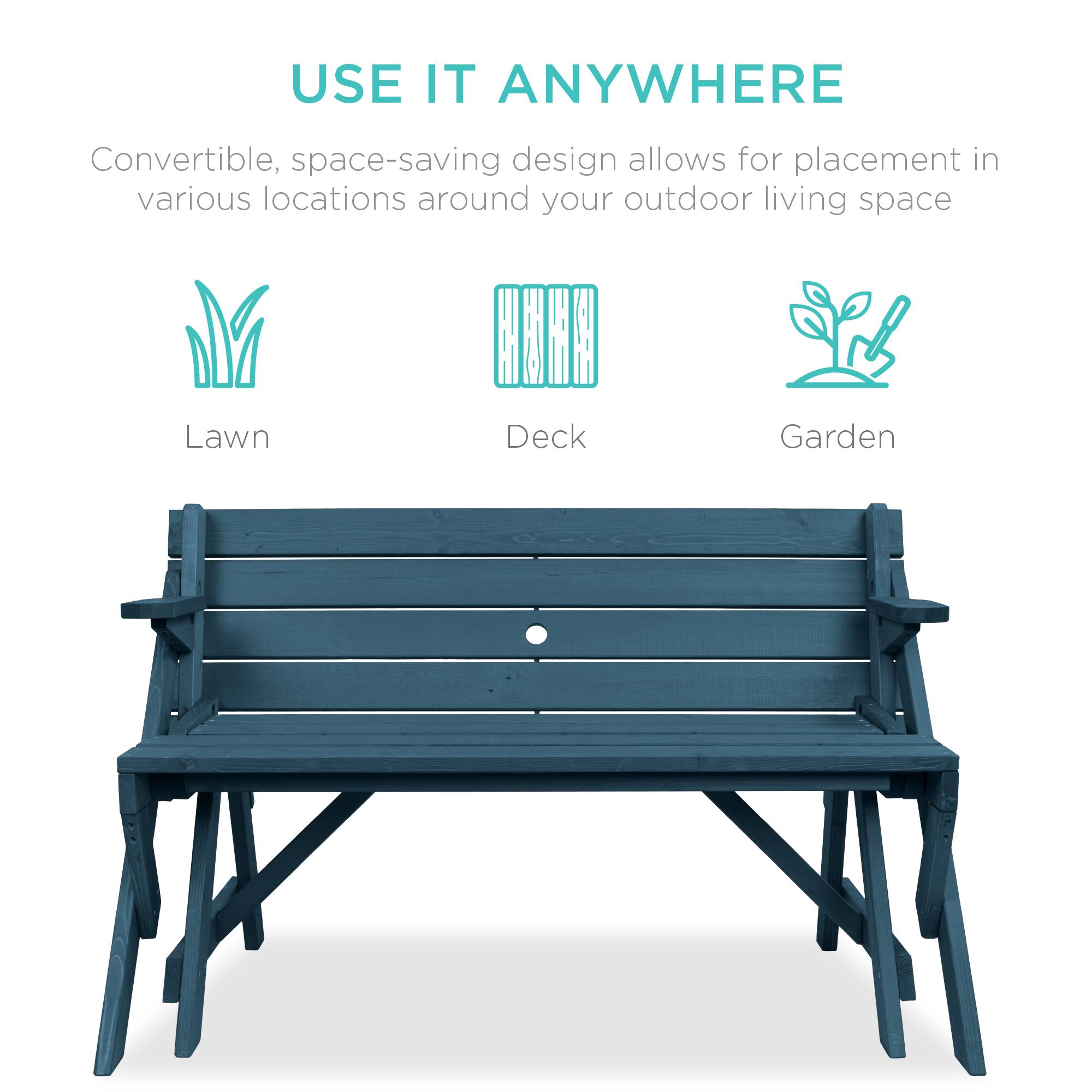 USE IT ANYWHERE

Convertible, space-saving design allows for placement in various locations around your outdoor living space

- Lawn
- Deck
- Garden