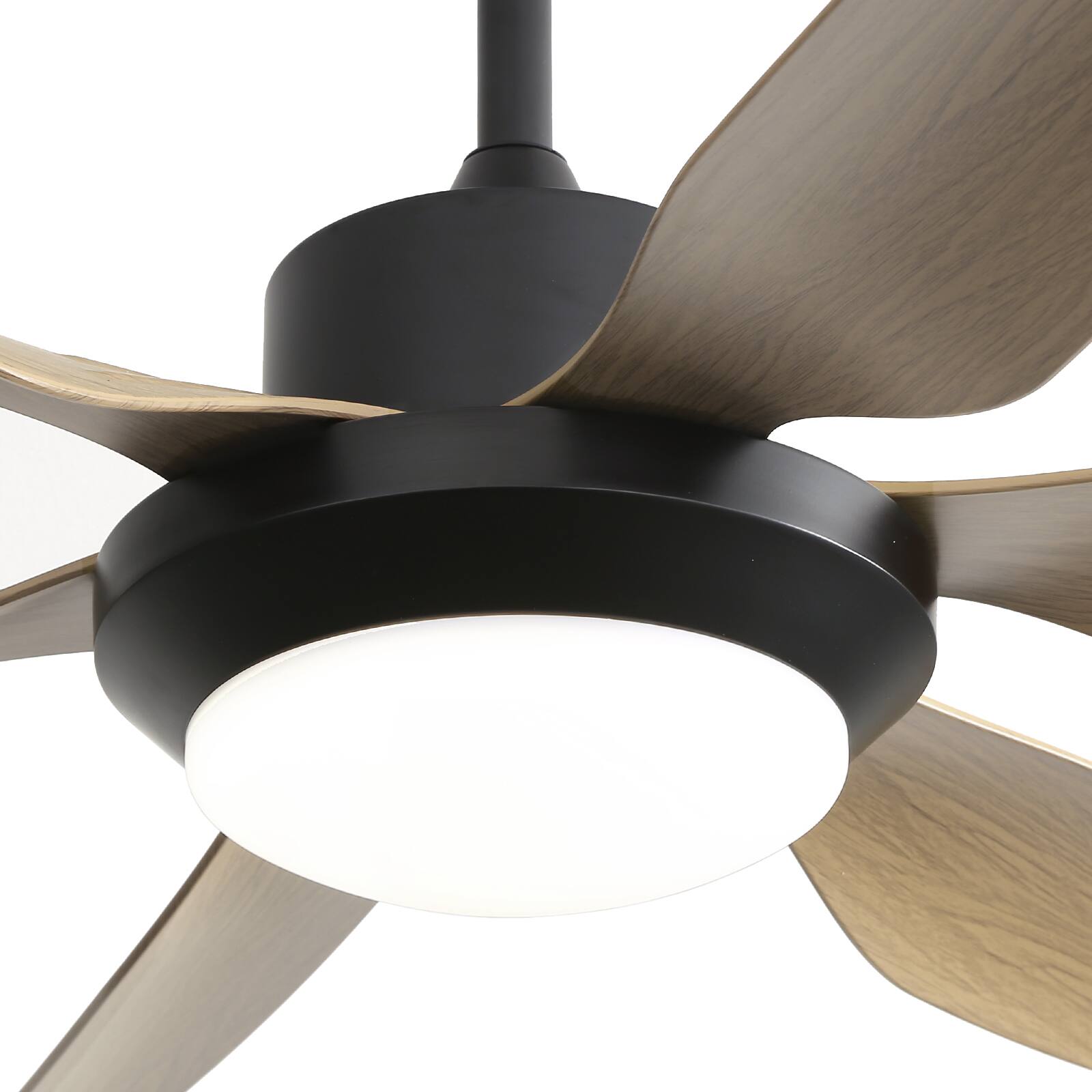 Alt View 6. Sofucor - 54 Inch Ceiling Fans with Lights Remote Control 6 Blades Bedroom ABS Ceiling Fan Reversible DC Motor & Dimmable LED - Black Grey.