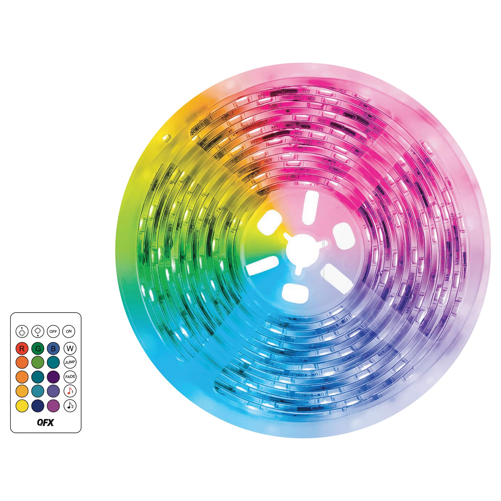 QFX - 15' Multicolor sound activated LED Light Strip - White price history on PriceWatchPro