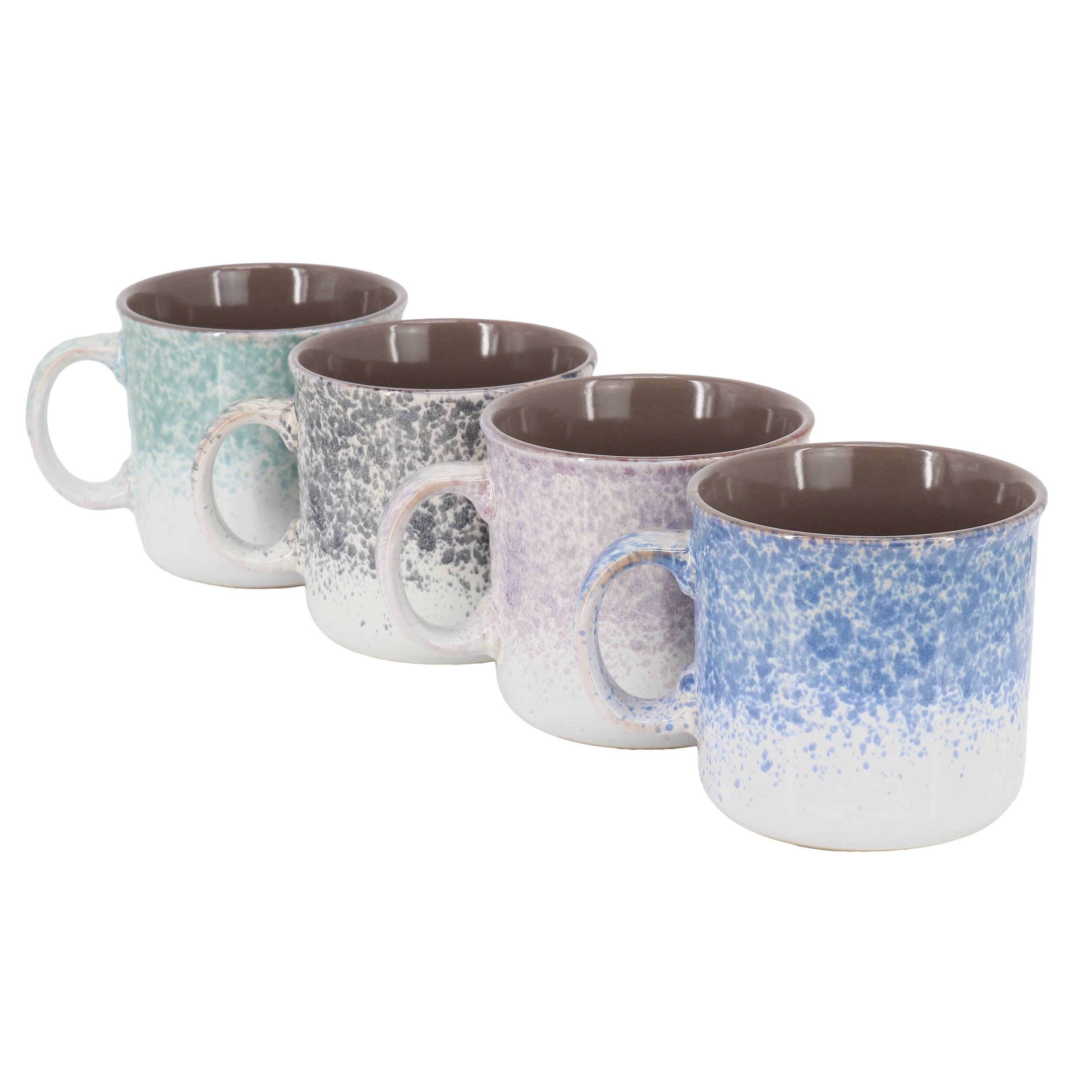 Alt View 1. Gibson - Gibson Home Blurry 4 Piece 19 Ounce Stoneware Straight Shape Mug Set in Assorted Colors - Assorted.