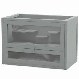 Pawhut - Hamster Cage with Openable Top, Door, Shelf