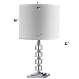 Jonathan Y - Barnard 22" LED Crystal/Metal Table Lamp, Clear (Set of 2) - Clear/Chrome