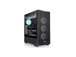 Thermaltake - S380 TG ARGB Mid Tower, 360mm Rad, ARGB Fans, ATX/mATX/mITX, Black - Black